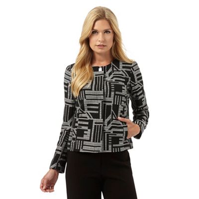 The Collection Black abstract print ponte jacket